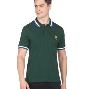 U.S. Polo ASSN. Solid Slim Fit Polo T Shirts for Men - 100% Cotton, Half Sleeves Mens Tshirt